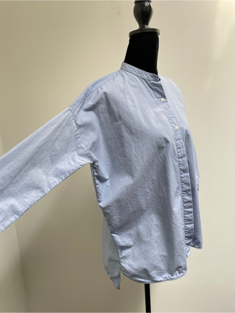 Everlane Blue Cotton Oversized Collarless Shirt Size 0 (XS)